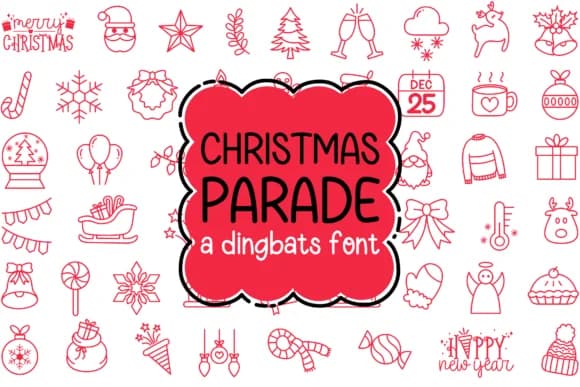 Christmas Parade by IngingDigitalArt — Dingbats Font