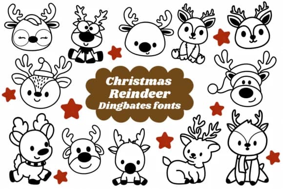 Christmas Reindeer by Kedner Kreations — Dingbats Font