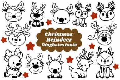 Christmas Reindeer by Kedner Kreations — Dingbats Font — thumbnail 1