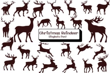 Christmas Reindeer by Ketsarin — Dingbats Font — thumbnail 1