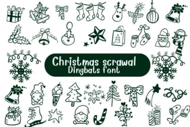 Christmas Scrawal by Nongyao — Dingbats Font — thumbnail 1