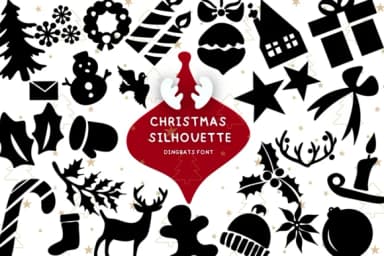 Christmas Silhouette by Bee piyanuch — Dingbats Font — thumbnail 1