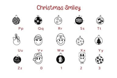 Christmas Smiley by Pui Art — Dingbats Font — thumbnail 3