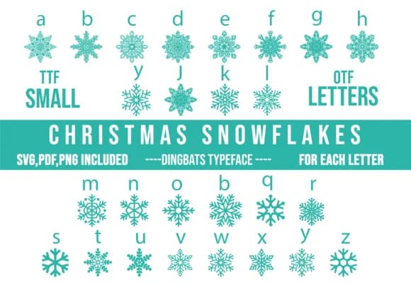 Christmas Snowflakes by Minimalistartstudio — Dingbats Font