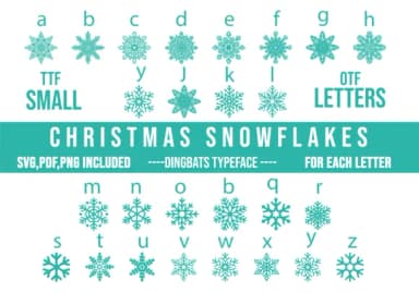 Christmas Snowflakes by Minimalistartstudio — Dingbats Font — thumbnail 1