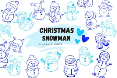 Christmas Snowman by Suphitchaya — Dingbats Font — thumbnail 1