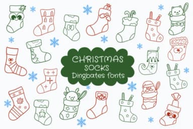 Christmas Socks by Natchuta — Dingbats Font — thumbnail 1