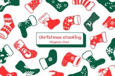 Christmas Stocking by Ketsarin — Dingbats Font — thumbnail 1