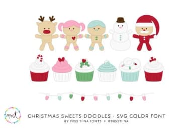 Christmas Sweets Doodles by Miss Tiina — Dingbats Font — thumbnail 2