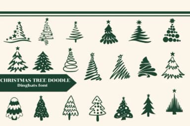 Christmas Tree Doodle by Apiwat Type — Dingbats Font — thumbnail 1