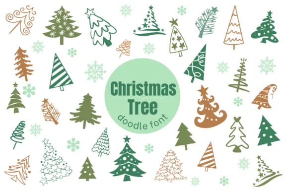 Christmas Tree Doodle by Pui Art — Dingbats Font