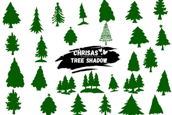 Christmas Tree Shadow by Suphitchaya — Dingbats Font