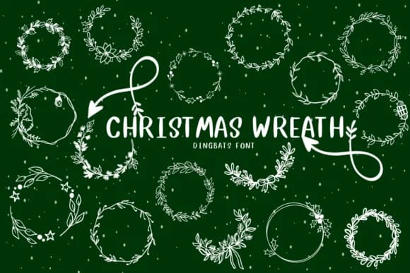 Christmas Wreath by CHANOK — Dingbats Font