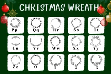 Christmas Wreath by CHANOK — Dingbats Font — thumbnail 3