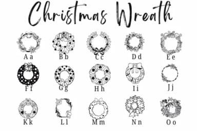 Christmas Wreath by Suphitchaya — Dingbats Font — thumbnail 2