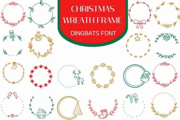 Christmas Wreath Frame by Heartcraft Atelier — Dingbats Font