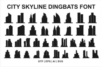 City Skyline by edywiyonopp — Dingbats Font — thumbnail 1