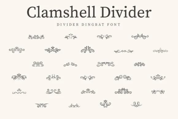 Clamshell Divider by CraftedType Studio — Dingbats Font