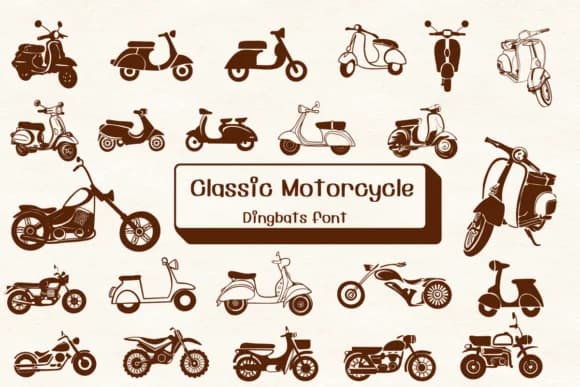 Classic Motorcycle by Ketsarin — Dingbats Font