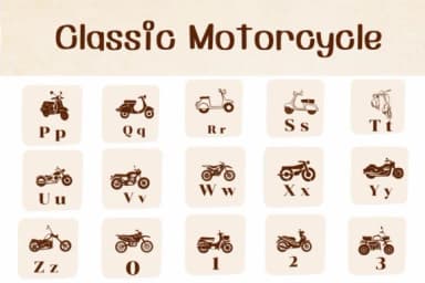 Classic Motorcycle by Ketsarin — Dingbats Font — thumbnail 3
