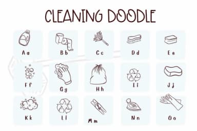 Cleaning Doodle by Sirinart — Dingbats Font — thumbnail 2