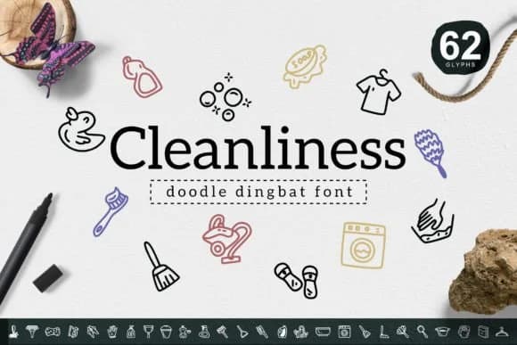 Cleanliness by YandiDesigns — Dingbats Font