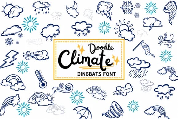 Climate Doodle by PraewDesigns — Dingbats Font