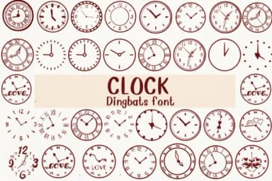 Clock by Nongyao — Dingbats Font — thumbnail 1