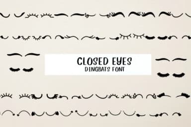 Closed Eyes by Nongyao — Dingbats Font — thumbnail 1