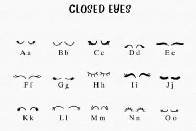 Closed Eyes by Nongyao — Dingbats Font — thumbnail 2