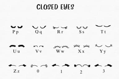 Closed Eyes by Nongyao — Dingbats Font — thumbnail 3