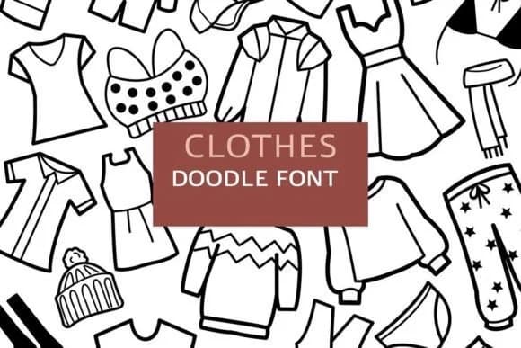 Clothes Doodle by digitalplannerland — Dingbats Font