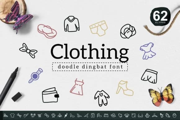Clothing by YandiDesigns — Dingbats Font