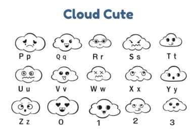 Cloud Cute by Nun Sukhwan — Dingbats Font — thumbnail 6