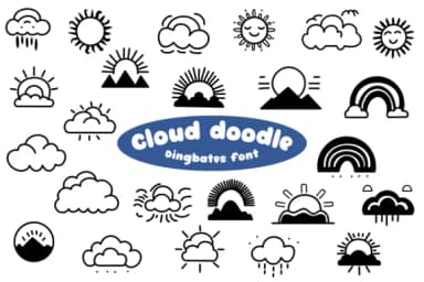 Cloud Doodle by Chonada — Dingbats Font — thumbnail 1