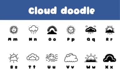 Cloud Doodle by Chonada — Dingbats Font — thumbnail 3