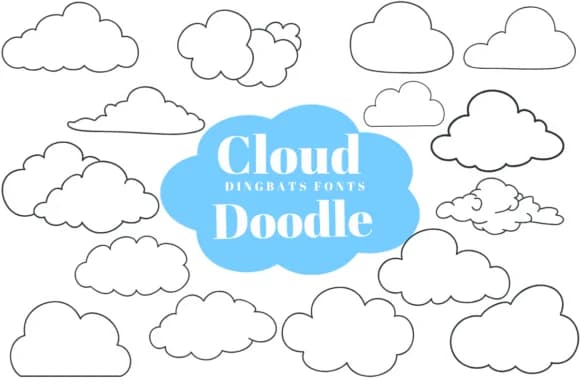 Cloud Doodle by Suphitchaya — Dingbats Font — preview 1