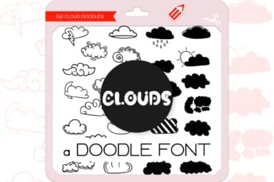Clouds Dingbats by WADLEN — Dingbats Font — thumbnail 1