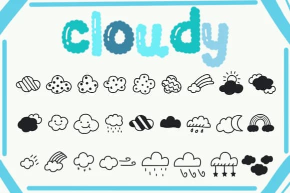 Cloudy by Foam-Design Store — Dingbats Font