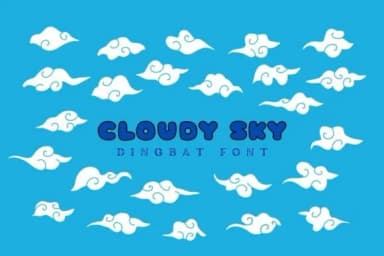 Cloudy Sky by Eystore — Dingbats Font — thumbnail 1