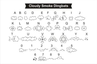 Cloudy Smoke by edywiyonopp — Dingbats Font — thumbnail 2