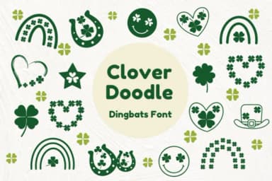 Clover Doodle by Nun Sukhwan — Dingbats Font — thumbnail 1