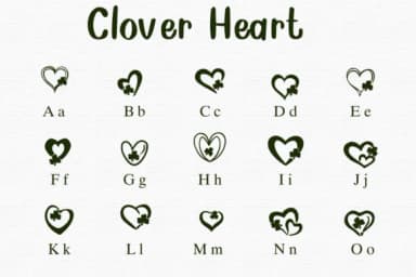 Clover Heart by Nongyao — Dingbats Font — thumbnail 2