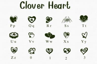 Clover Heart by Nongyao — Dingbats Font — thumbnail 3