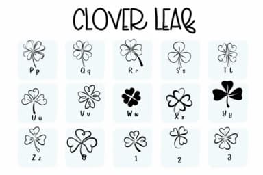 Clover Leaf by Sirinart — Dingbats Font — thumbnail 3