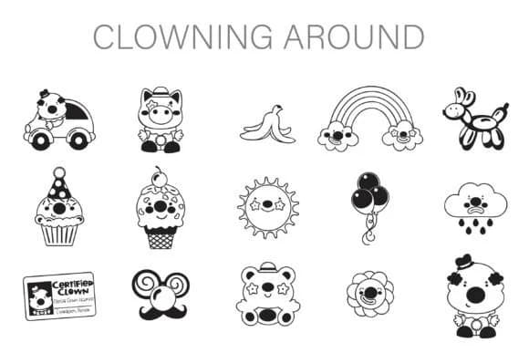 Clowning Around Dingbats by Illustration Ink — Dingbats Font