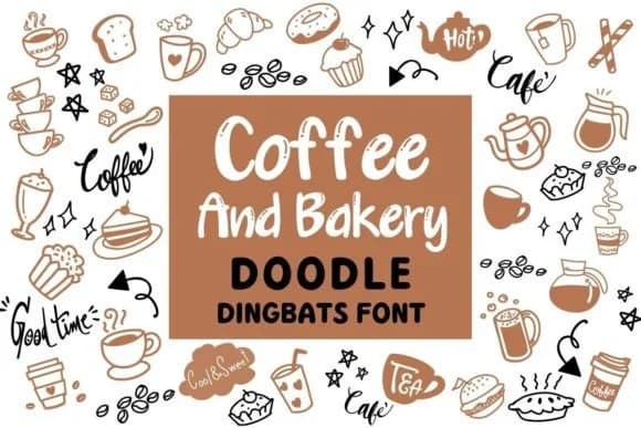Coffee and Bakery by Pui Art — Dingbats Font