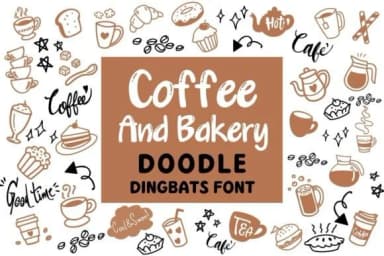Coffee and Bakery by Pui Art — Dingbats Font — thumbnail 1