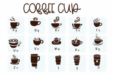 Coffee Cup by Sirinart — Dingbats Font — thumbnail 3