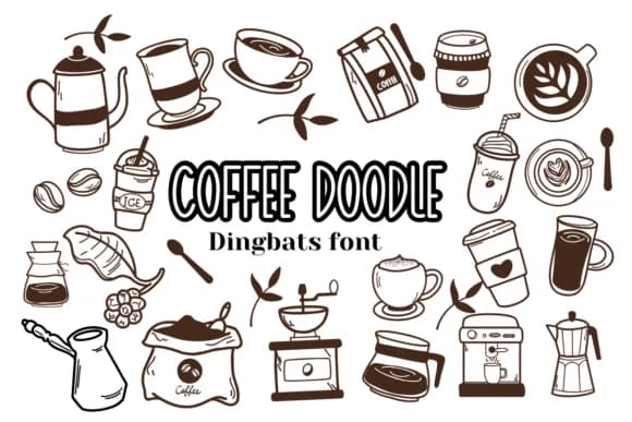 Coffee Doodle by Nun Sukhwan — Dingbats Font
